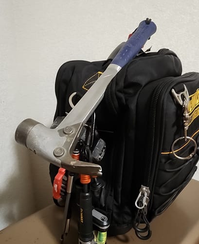 Customer photo review of Estwing ALBLM Blue Vinyl Grip Aluminum Hammer With Milled Face