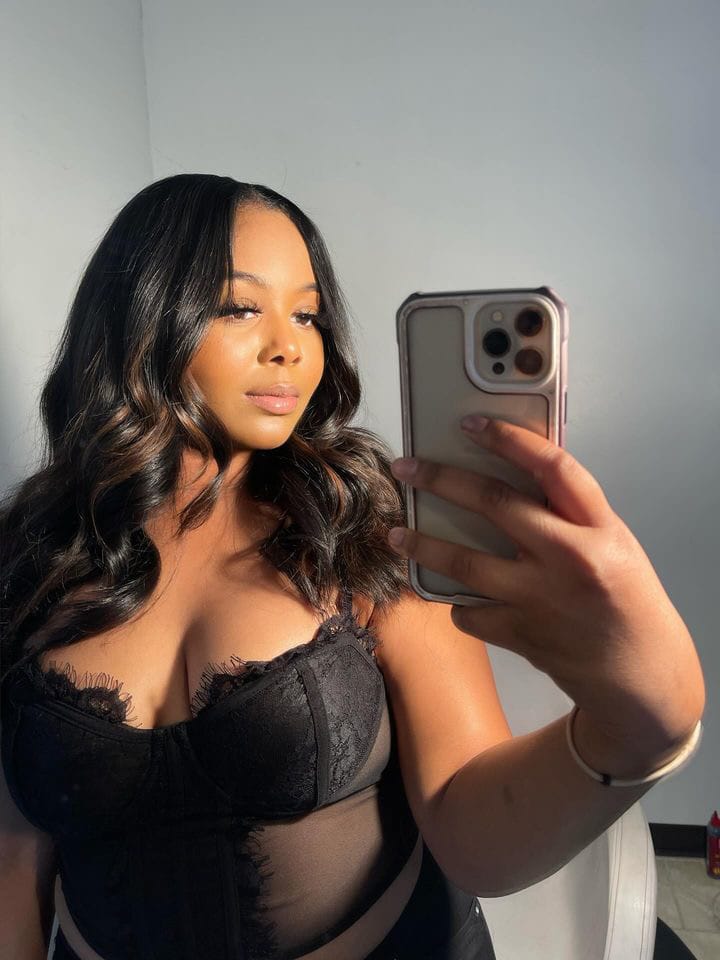 Customer photo review of Raw Indian Wavy Hair Extensions