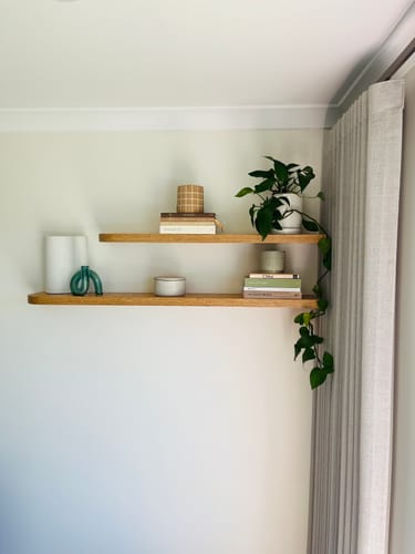 Customer photo review of Curved Floating Shelf