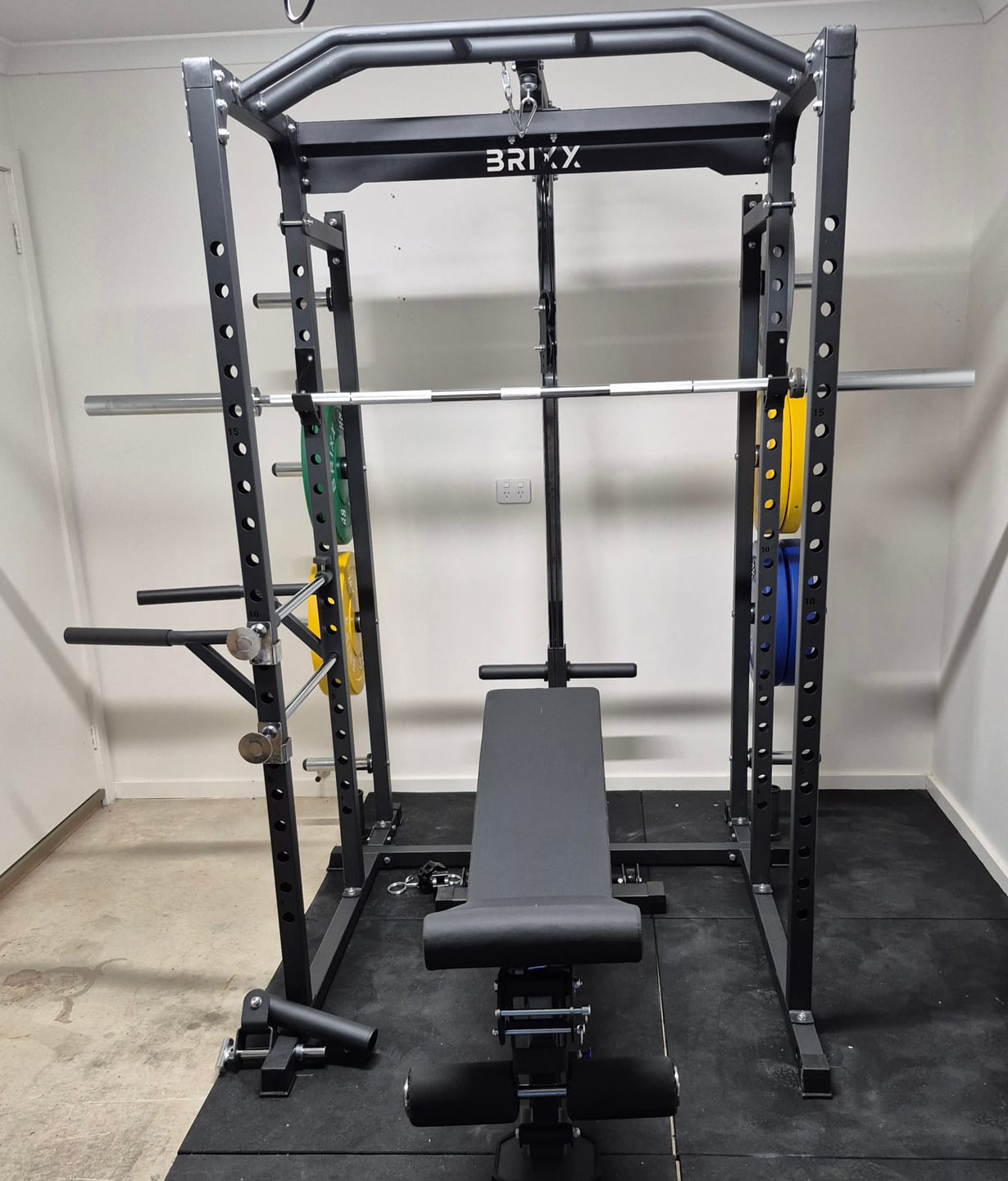 Customer photo review of BRIXX Zeus 5000 Power Rack, Bench, Plates & Barbell Package