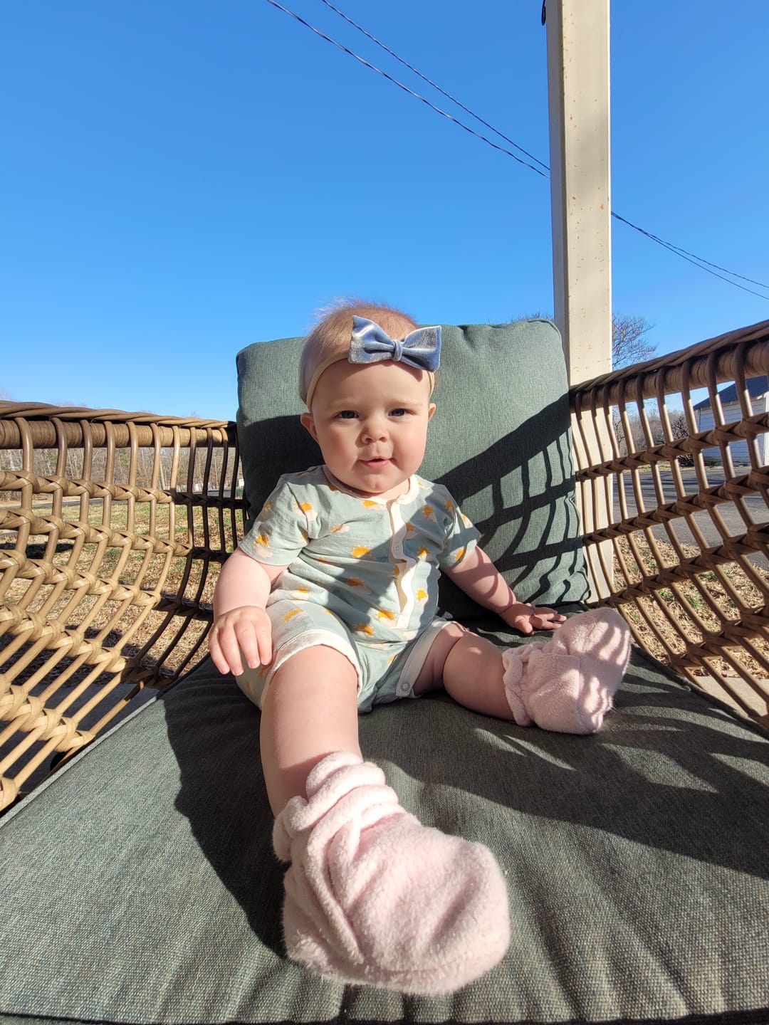Customer photo review of Sunshine Striped Shortie Dungarees