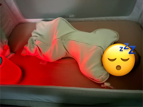 Customer photo review of Front Opening Zip Up Swaddle 0.5 TOG - Whisper Green