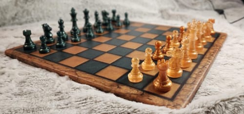 Customer photo review of 14.5x14.5x0.5" Medium Chess Board Silicone Mold With 1.5" Squares