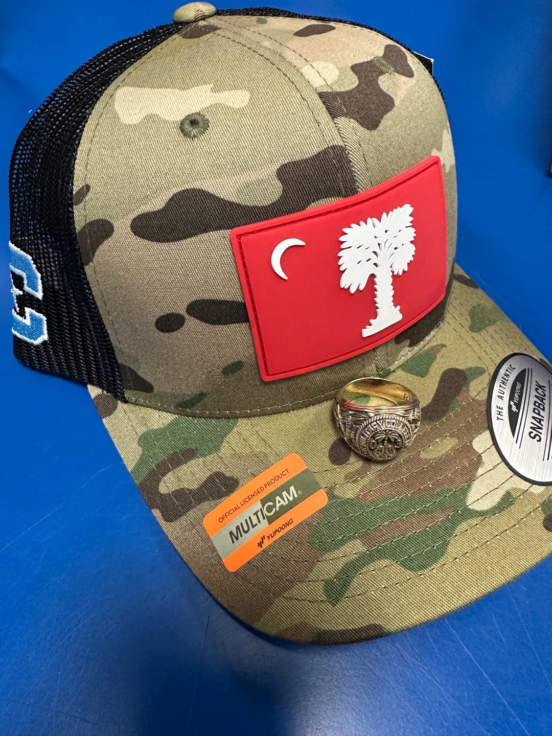 Customer photo review of Citadel Big Red Peformance PVC Patch Multicam Trucker Hat