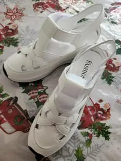 Customer photo review of Women’s Soft Adjustable Sandals – Hook & Loop, Comfort Fit for Wide & Narrow Feet