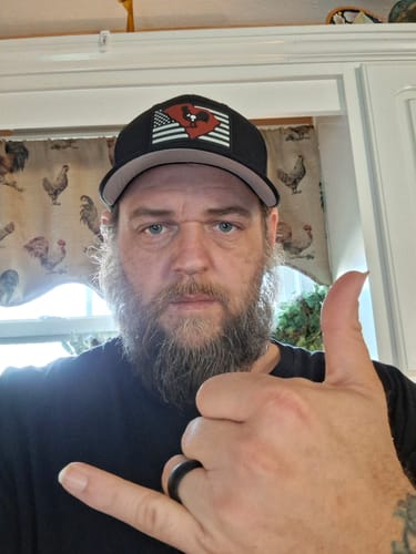 Customer photo review of Flexfit Carolina Hometown Rooster Black Performance Fitted Cotton Hat