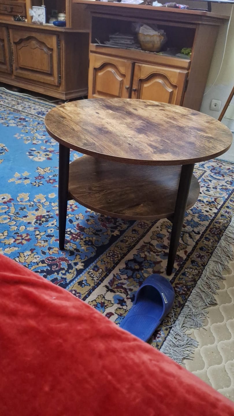 Customer photo review of Masuta cafea ELLA B, maro rustic/negru mat, PAL/metal, 60x45 cm