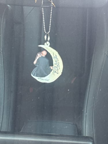 Customer photo review of Personalized Car Hanging Ornament - Gift For Couple - I Love You To The Moon And Back