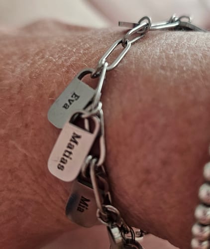 Customer photo review of Personalized Chain Link Bracelet with Custom Name Charms
