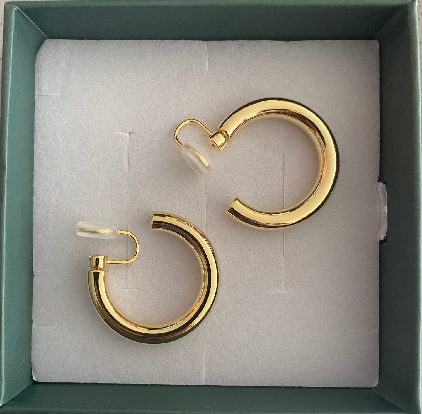 Customer photo review of Allie Hoop Clip On Earrings in Gold