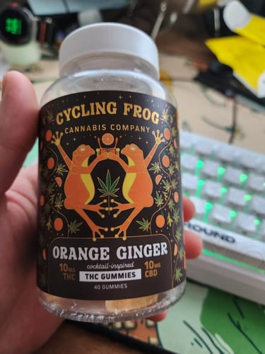 Customer photo review of Orange Ginger Gummies, 10mg THC + 10mg CBD