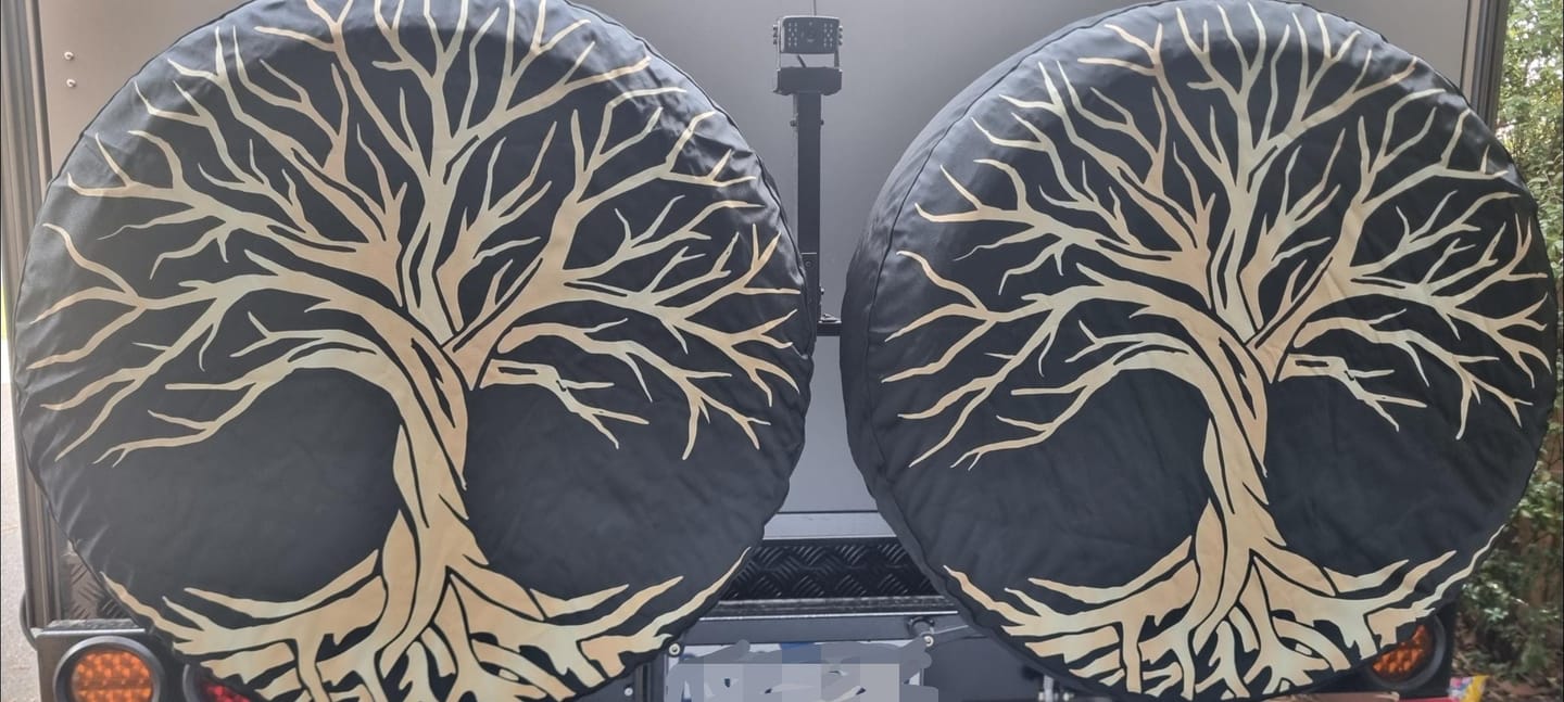 Customer photo review of Tree Of Life Spare Tire Cover, Branches Wheel Custom Unique Design Back Camera Hole Truck SUV RV Off Road Men Women Lover Gift