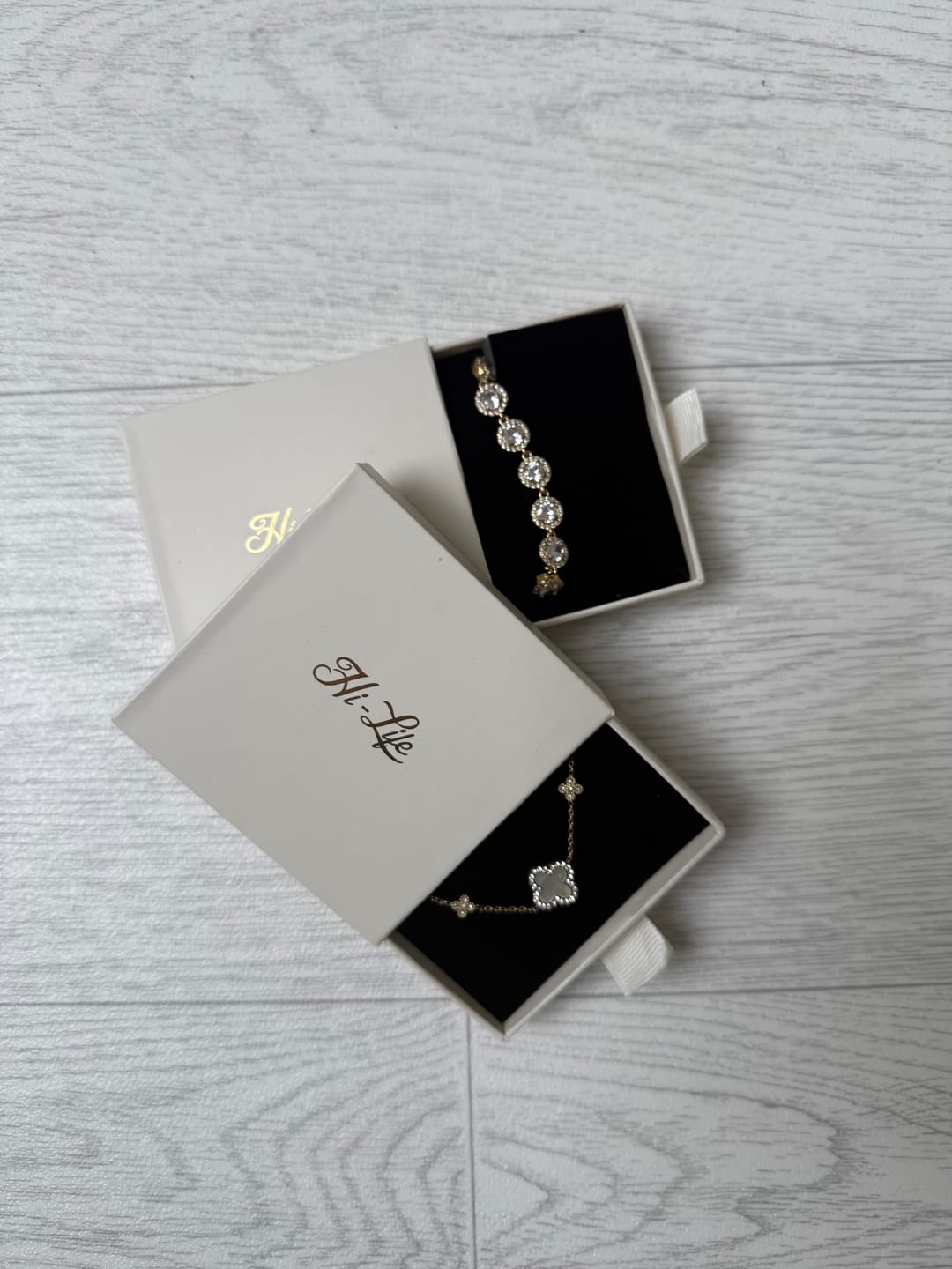 Customer photo review of Crystal Elegance Armband 14K Vergoldet