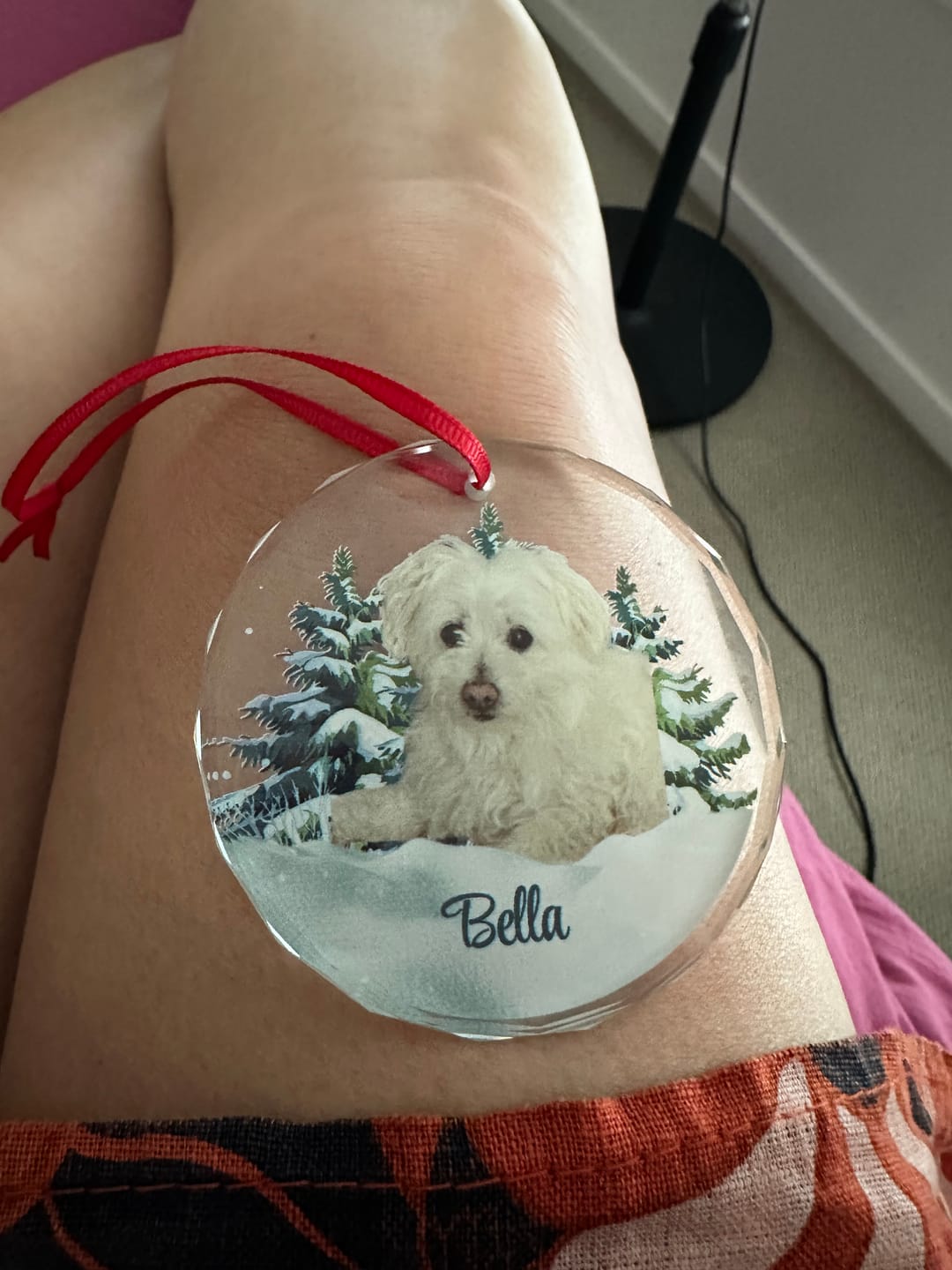 Customer photo review of Personalized Photo Dog Glass Ornament For Christmas