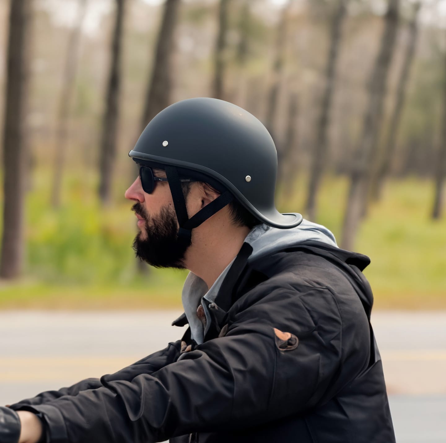 Customer photo review of Lightweight Reversible DOT Baseball Helmet / Matte Black