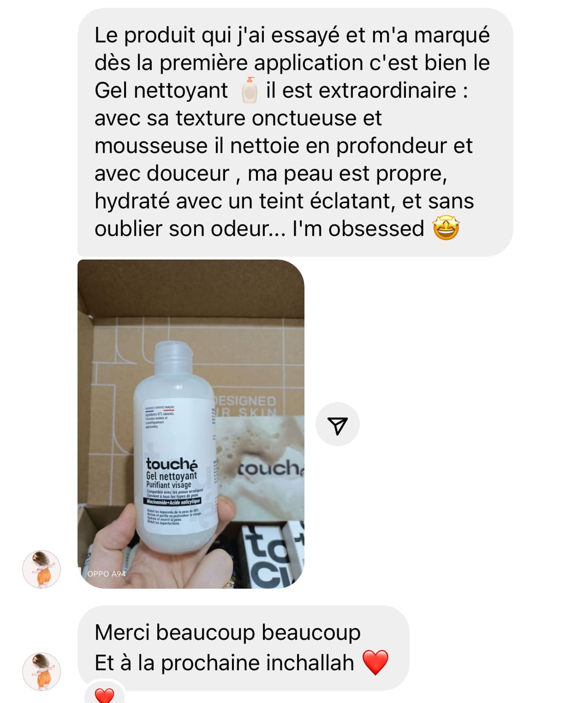 Customer photo review of Gel Nettoyant Purifiant Visage