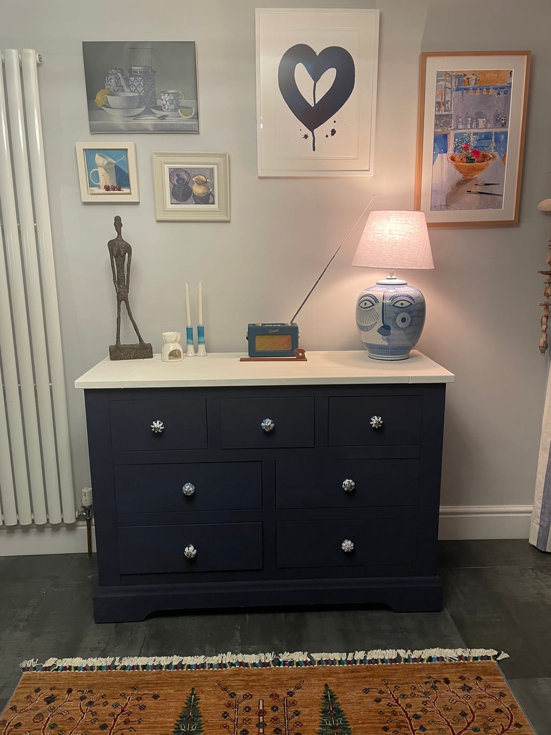 Customer photo review of Ceramic Door Knobs Artisan Mixed Blue & White (Set of 10)