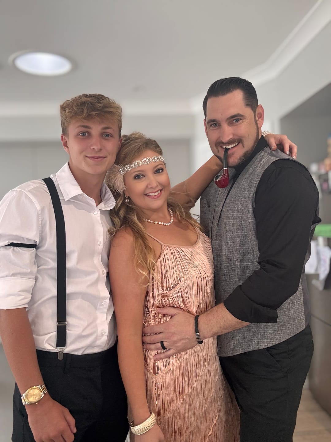 Customer photo review of 1920s Rose Gold Fringe Flapper Dress