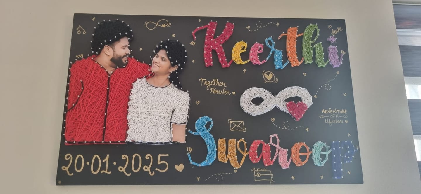Customer photo review of Portrait with Customised Names String Art