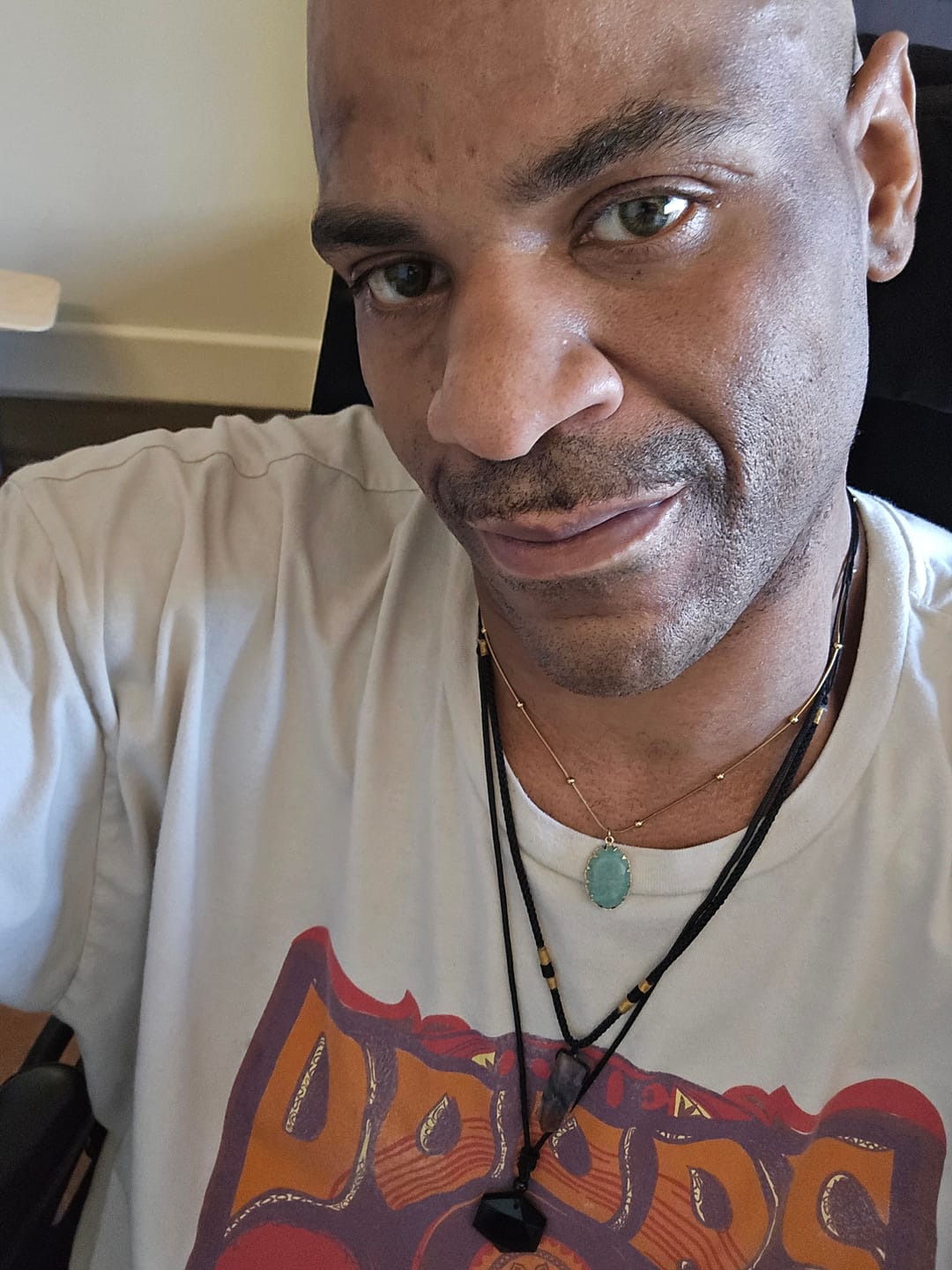 Customer photo review of Obsidian Self Protection Necklace