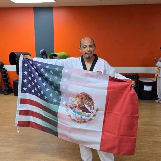 Customer photo review of Mexican American Hybrid Flag