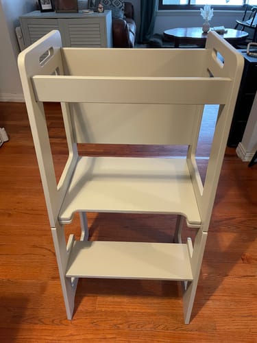 Customer photo review of Date - 4 in 1 Kitchen Tower, Desk, Step Stool and Chalkboard