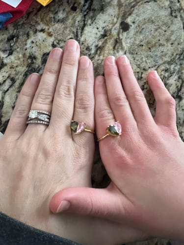 Customer photo review of Mama's Valentine Pieced Heart Ring