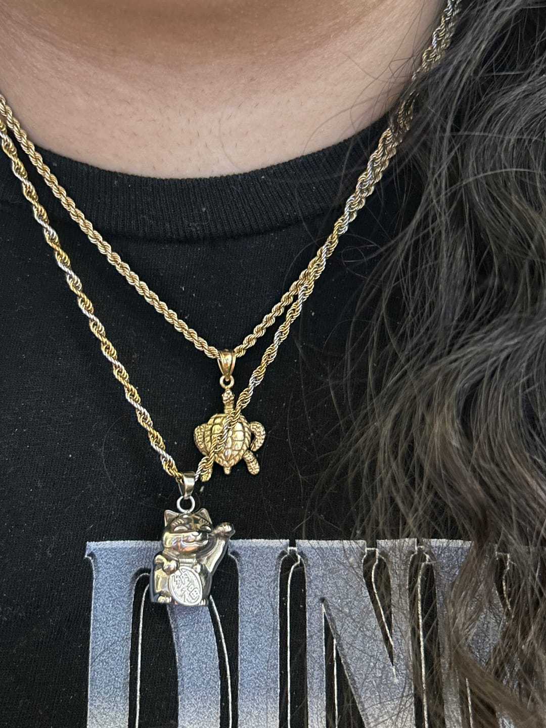 Customer photo review of Lucky Cat Happiness Necklace