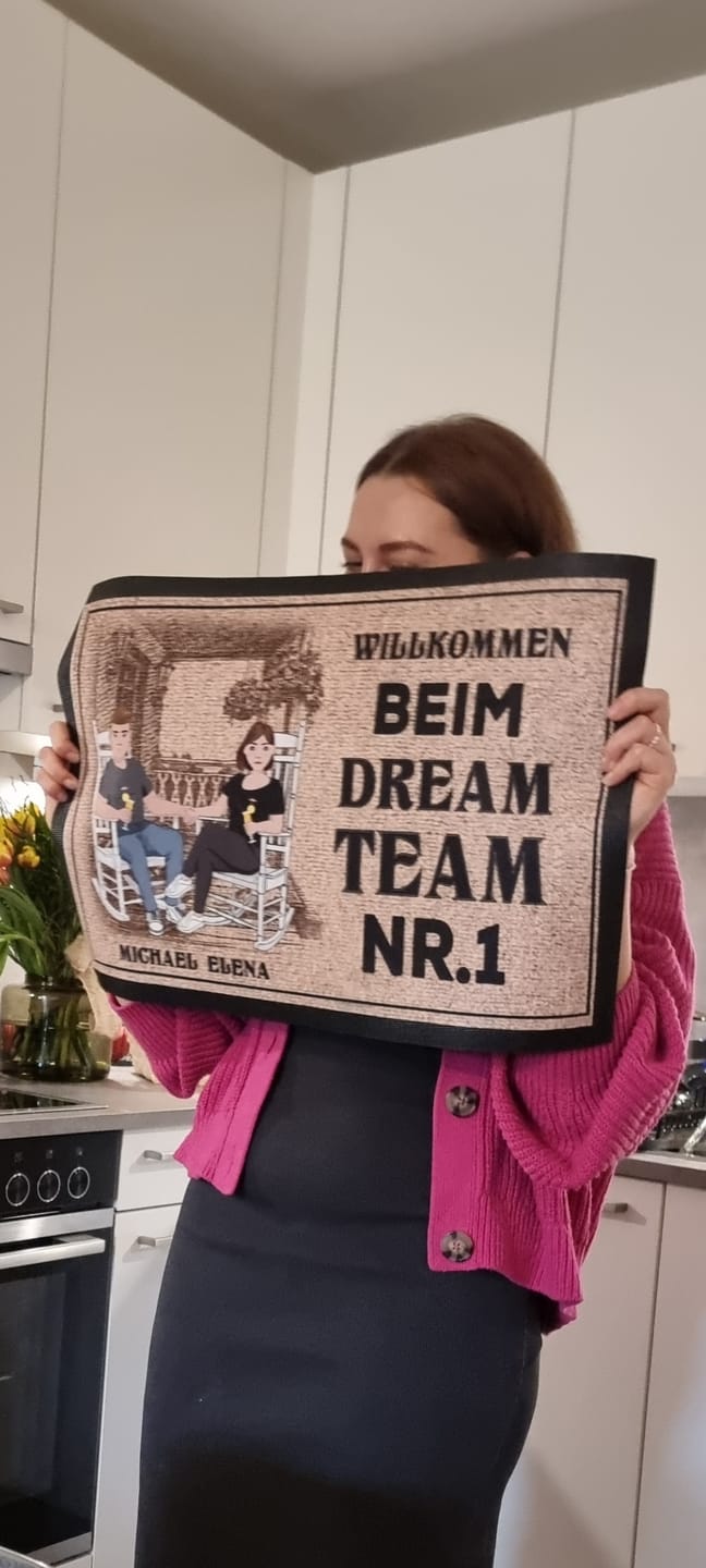 Customer photo review of Willkommen - Paar-Fußmatte