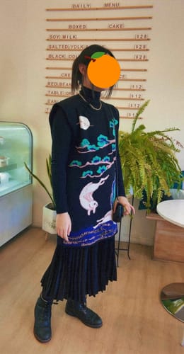 Customer photo review of Xi Nao 嬉闹 Frolicking Rabbits New Chinese Style Knit Sweater Vest