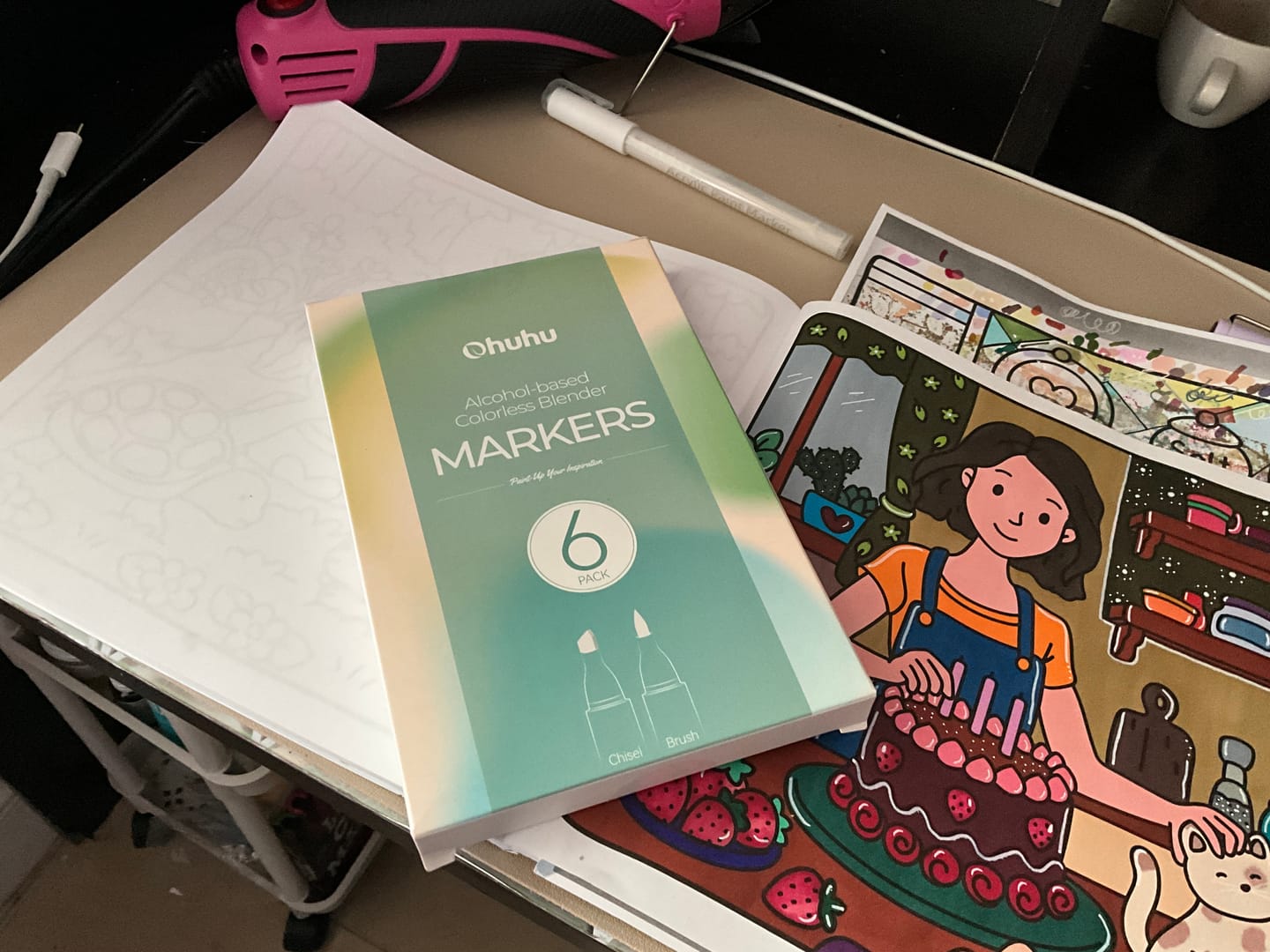 Customer photo review of Ohuhu Honolulu Colorless Blender Marker - Pack of 6