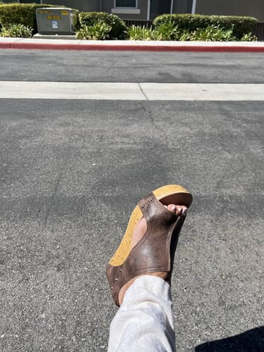 Customer photo review of Breathable Side Platform Sandals