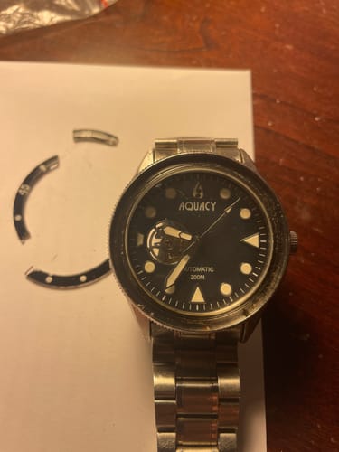 Customer photo review of Aquacy Hei Matau Cave Diver Open Heart Men's Automatic 200M Blue Mother of Pearl Dive Watch CD.38.BLMOP.B.L