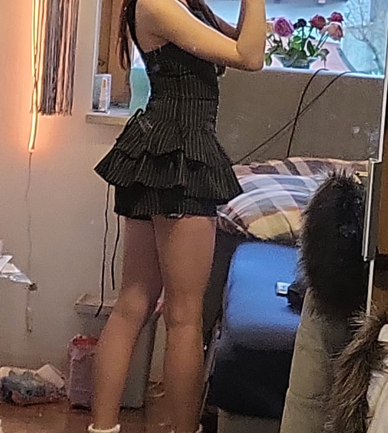 Customer photo review of Grunge Doll Stripes Flared Romper Dress 2.0