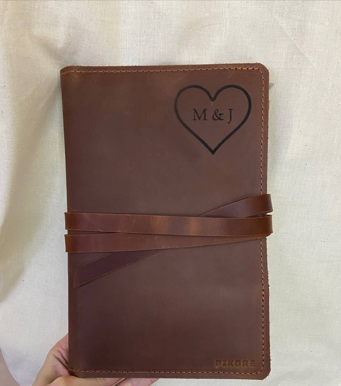 Customer photo review of Leather Custom Sketchbook