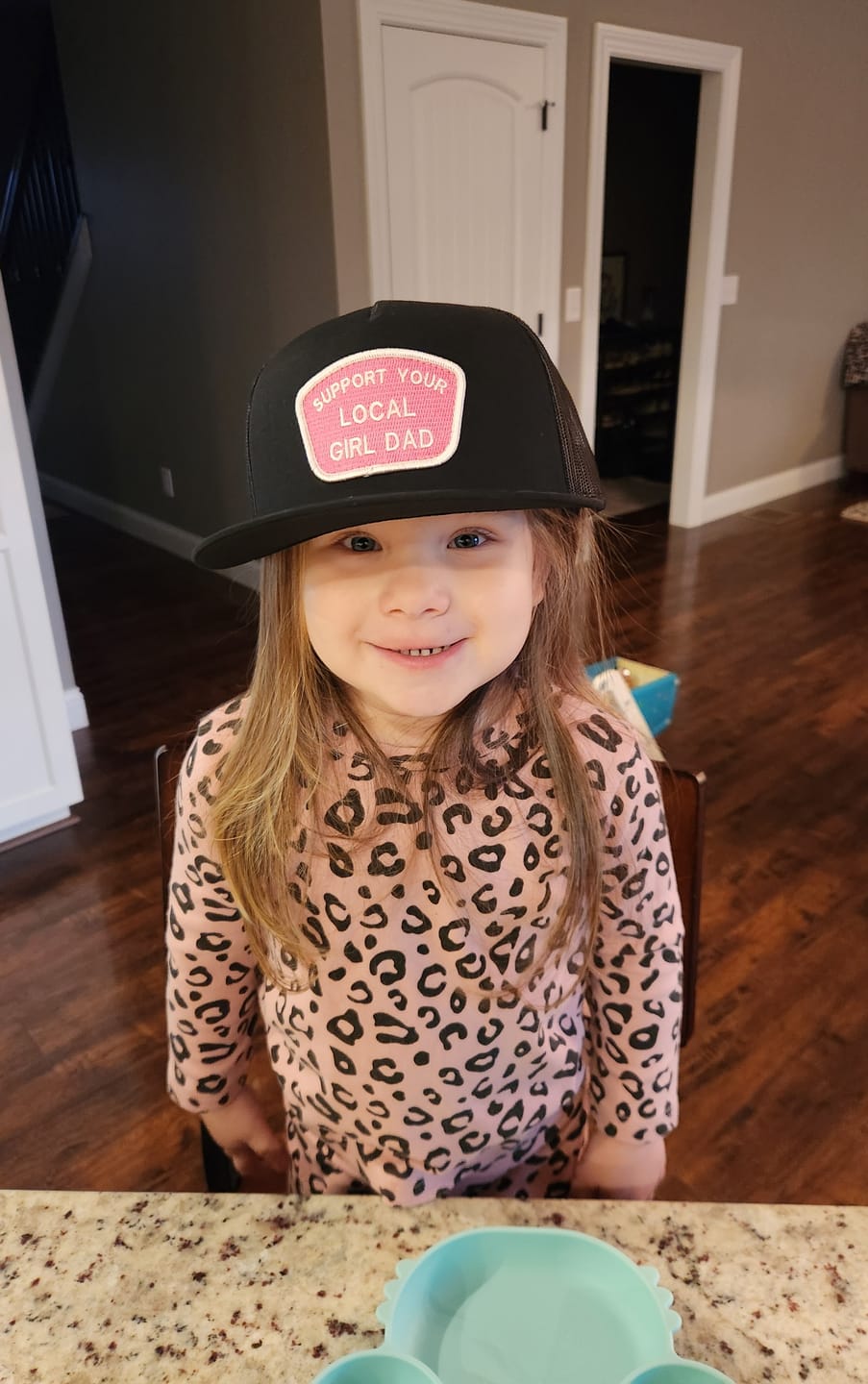 Customer photo review of Support Your Local Girl Dad Flat Bill Trucker