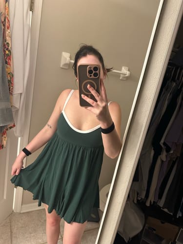Customer photo review of SYDNEY-DRESS Evergreen Sweetheart Scoop Babydoll Mini Dress