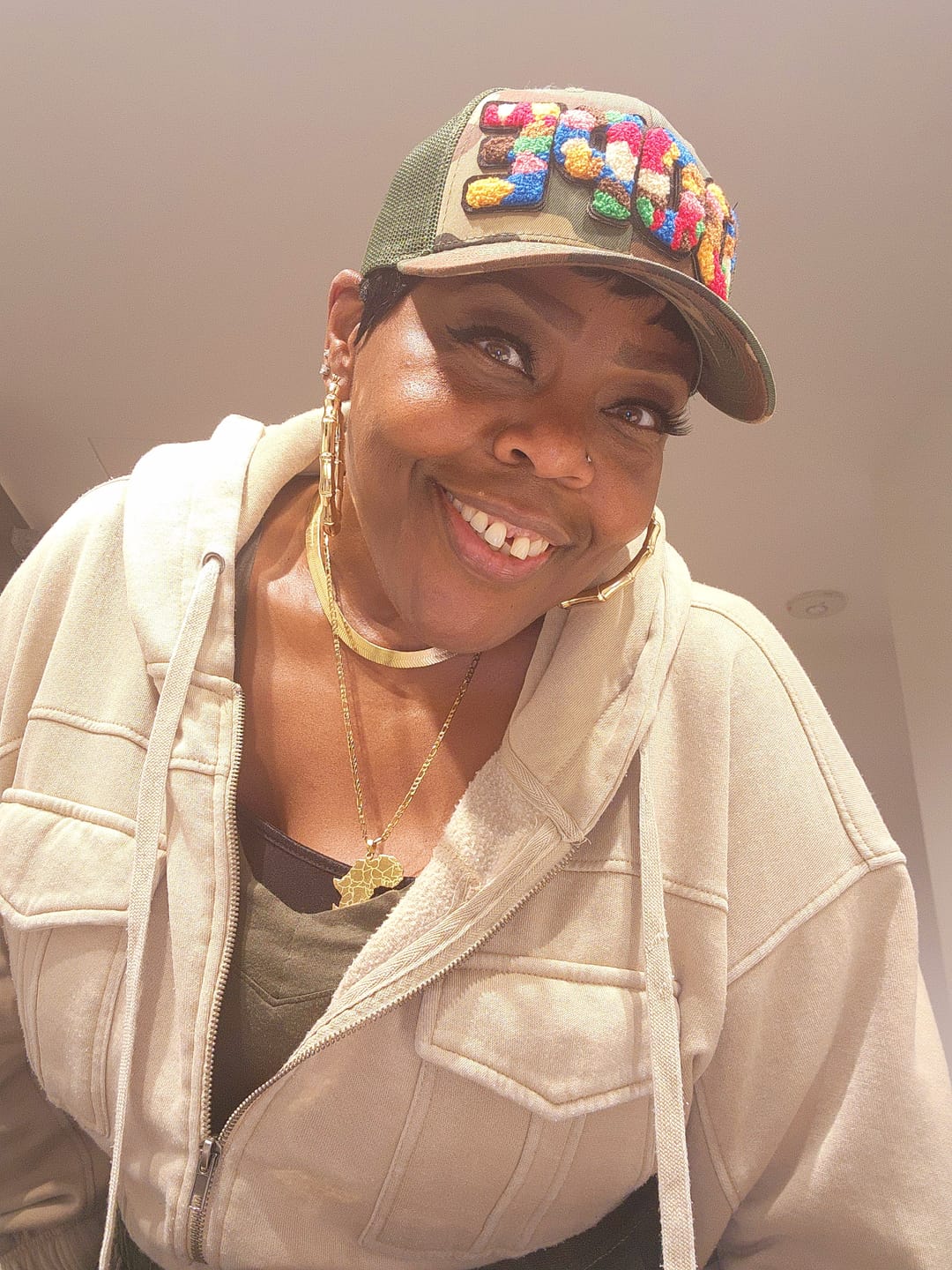 Customer photo review of Chenille Dope Camo Patched Hat