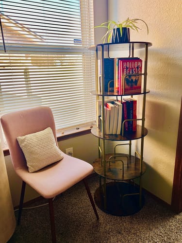 Customer photo review of Flycity 3-5 Tier Rotating Bookshelf With 360° Spinning Display