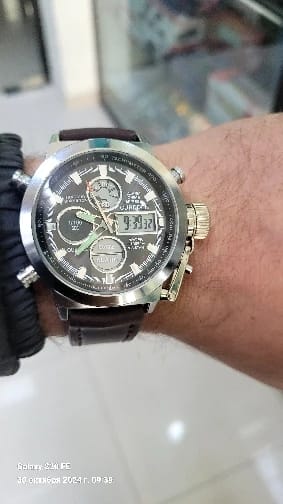 Customer photo review of Chronograph Watch Alarm Stopwatch Multi-Function Movement — Black | KIMLUD