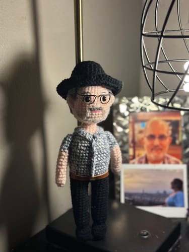 Customer photo review of Tranquil® - Personalized Crochet Doll with Photo Card