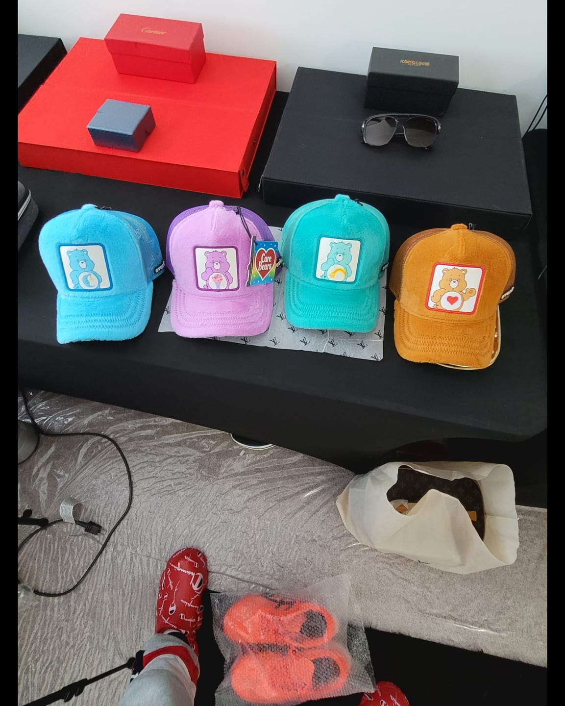 Customer photo review of OVERLORD X Care bears:  Wish Bear Trucker Cap