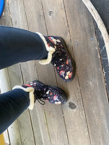 Customer photo review of Amanita Winter Boots - Warm Micro-Suede Doc-Style Boots Lined with Vegan Wool