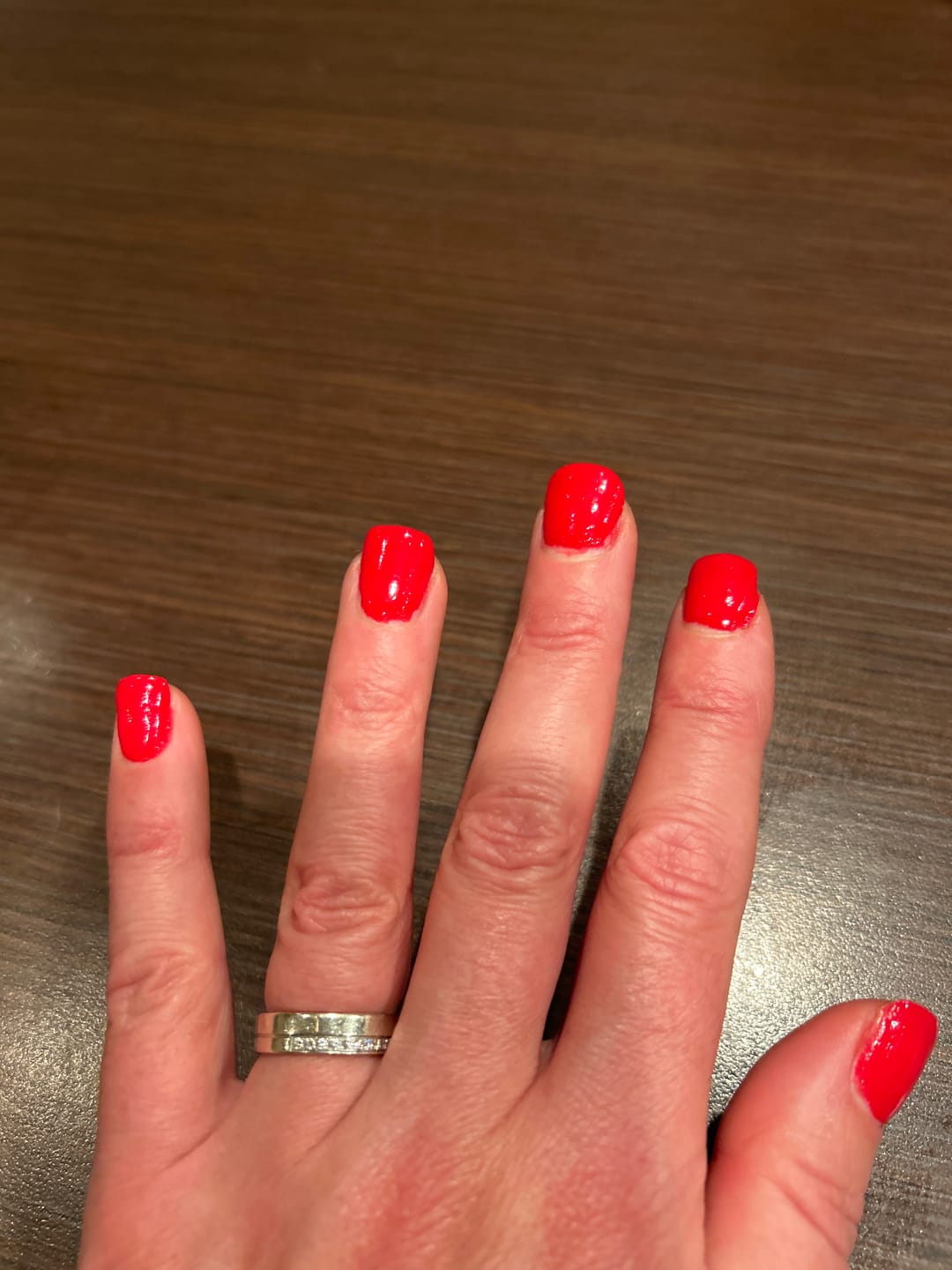 Customer photo review of Rose Red Dipping Powder