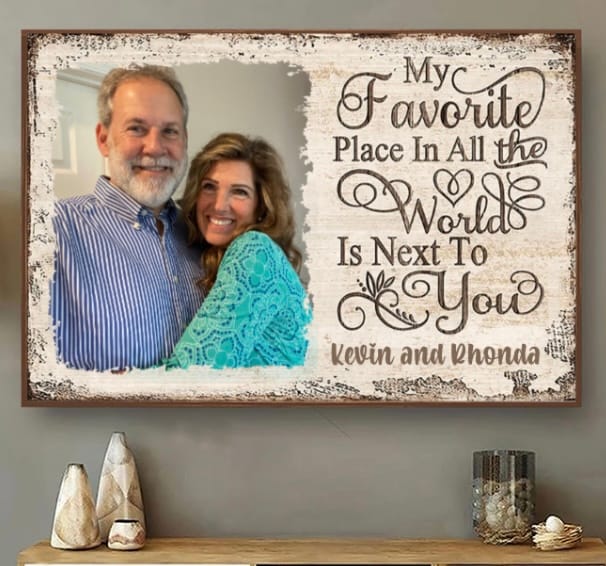 Customer photo review of Next To You Is One Of My Favorite Places To Be - Upload Image - Personalized Horizontal Poster