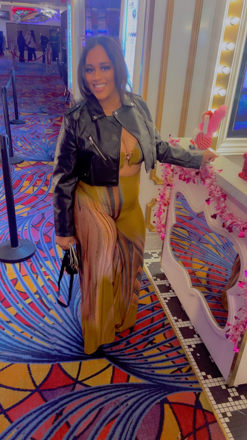 Customer photo review of Let Me Talk Faux Leather Jacket