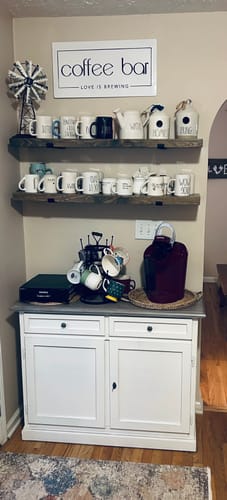 Customer photo review of Rustic Shelves with Brackets