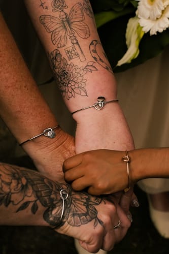 Customer photo review of AC "TIE THE KNOT" BRACELET with gemstone