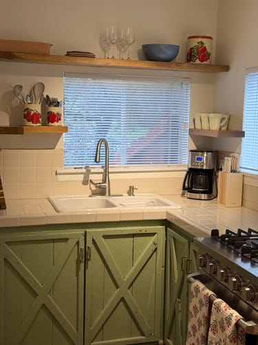 Customer photo review of Rustic Floating Shelves