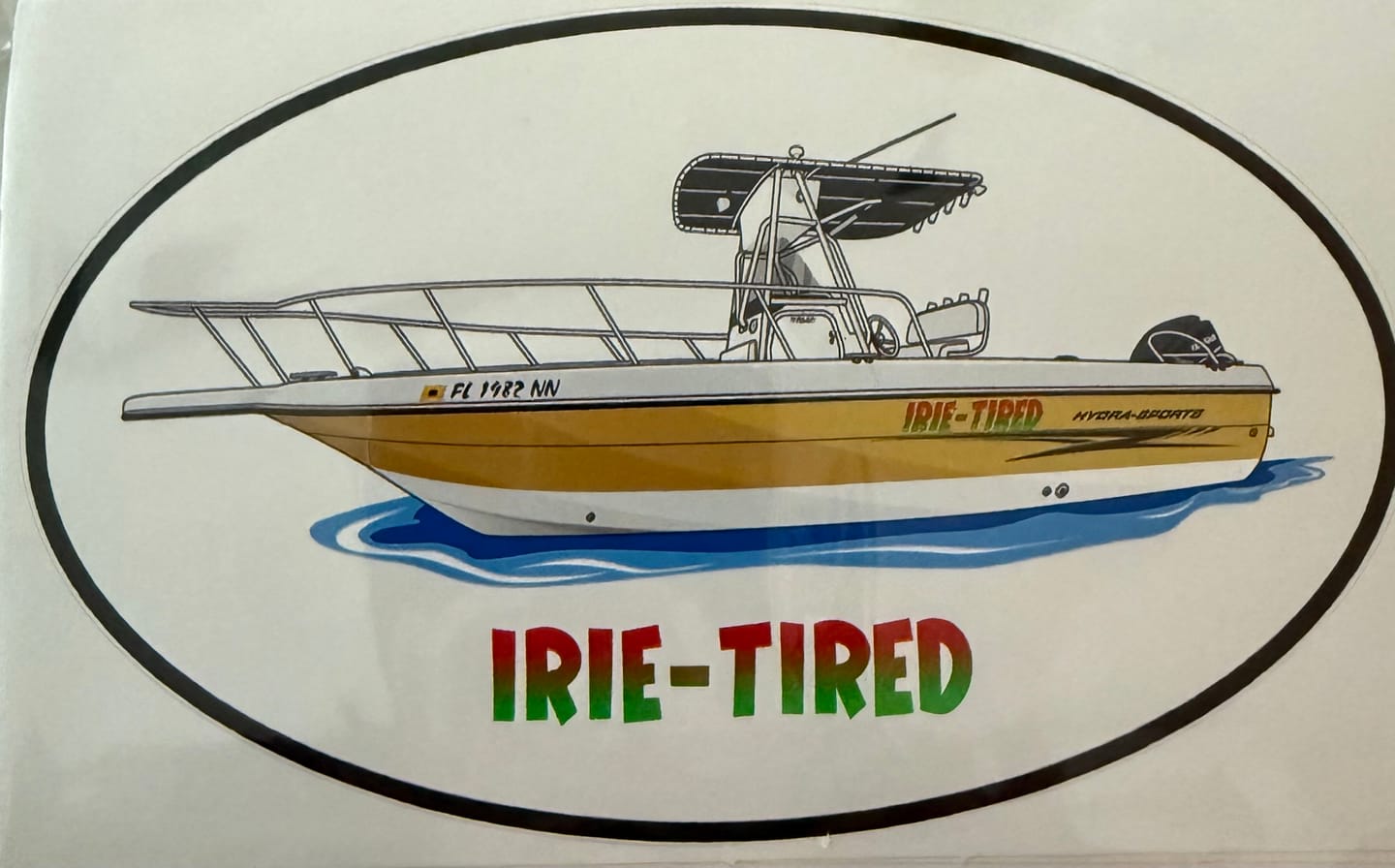 Customer photo review of Custom Oval Boat Stickers